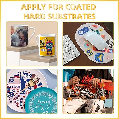 Miniatura 5 de A-SUB Rollo de papel de sublimación 120gsm 13 pulgadas x 110 pies de secado rápido compatible con impresora de inyección de tinta