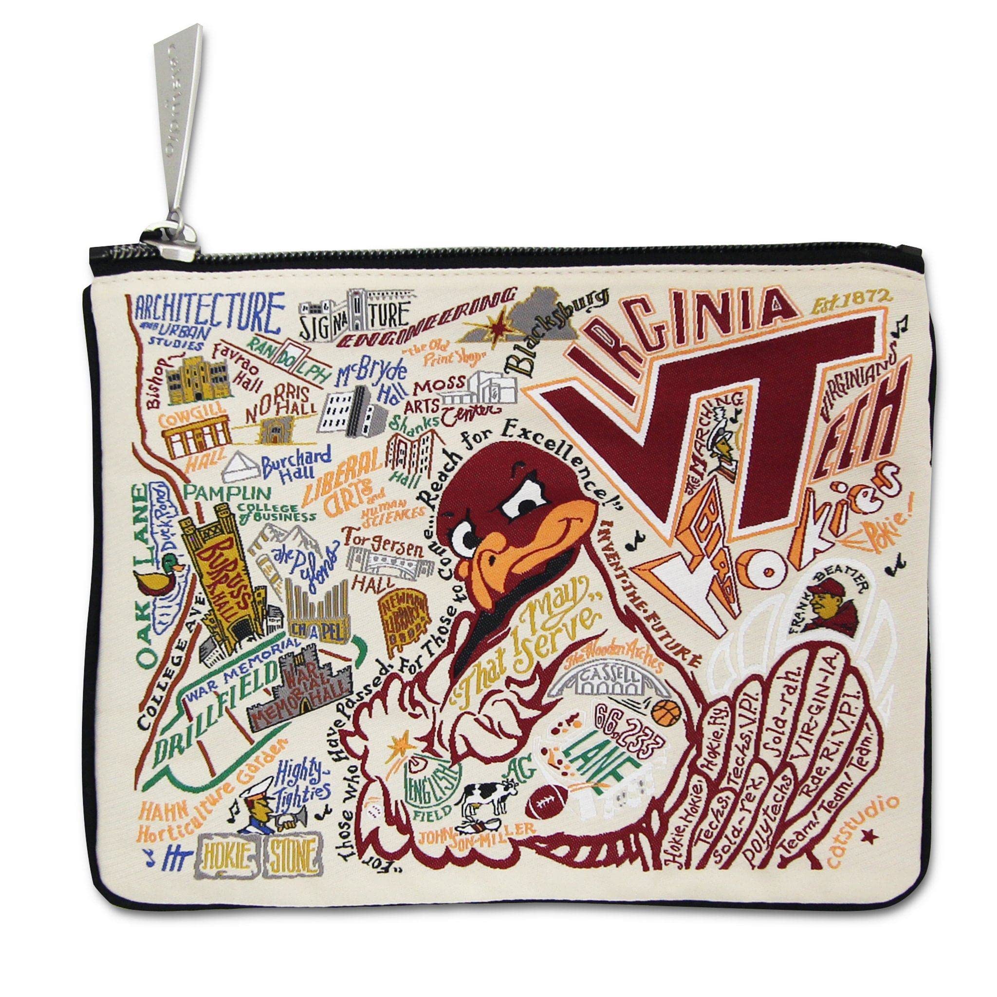 Catstudio Virginia Tech Collegiate Zipper Pouch Purse | Holds Your Phone, Coins, Makeup & Tech Tools