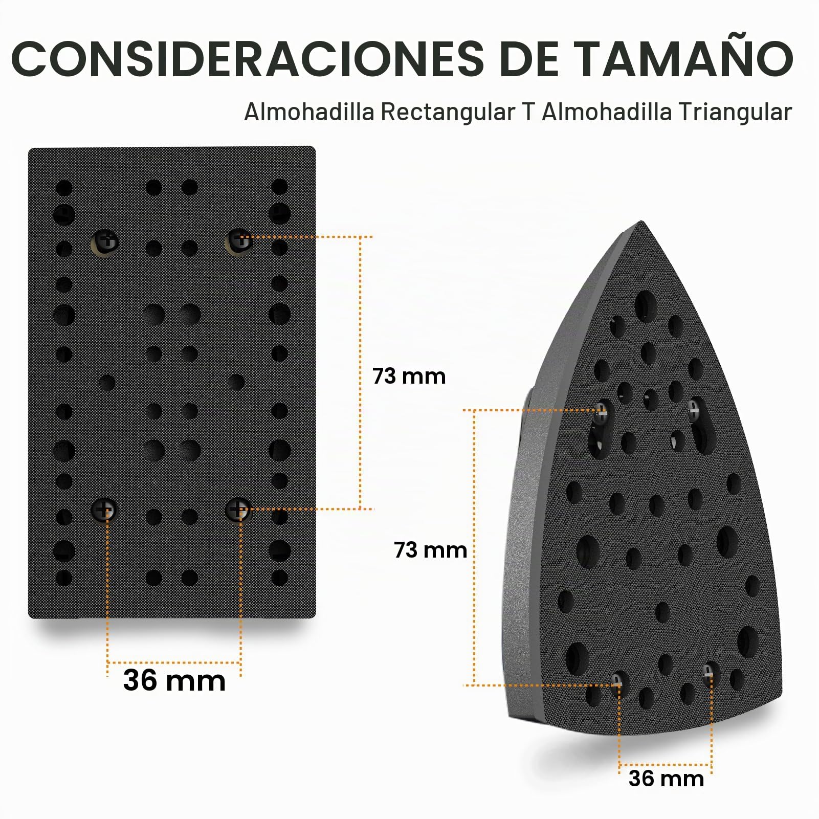 MAXXT Lijadora Delta y Rectangular 2EN1 sin escobillas 350W, 6 velocidades ajustables (4000-10000 rpm), Parada1-2 segundos, Incluye 20 hojas de lija, para rincones estrechos y lijado fino