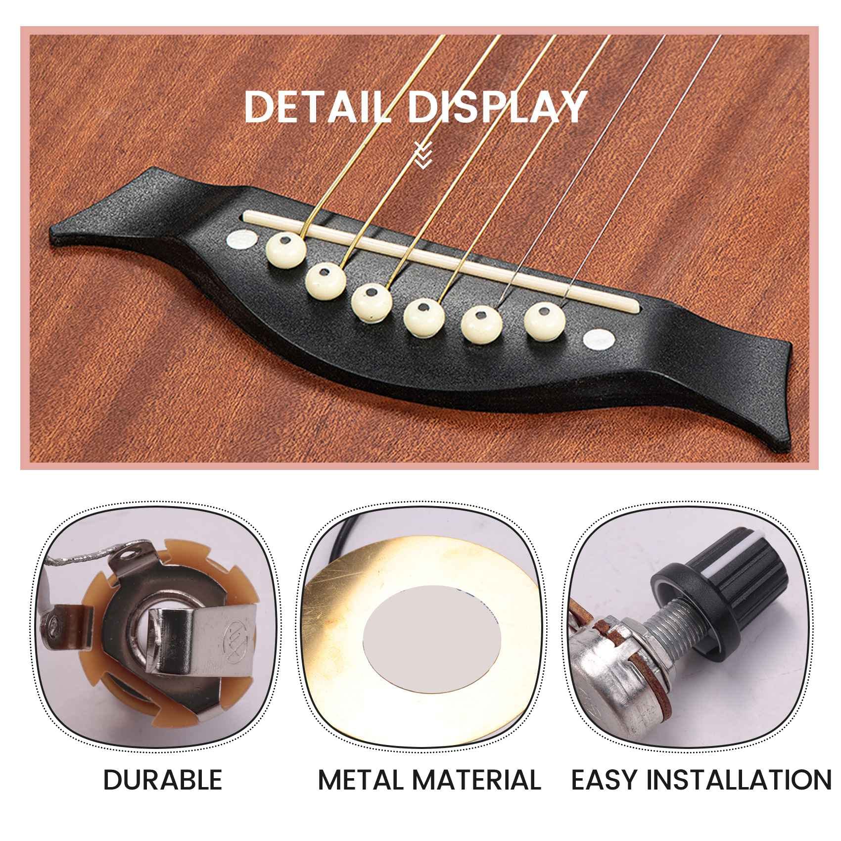 2 PièCes 50MM Pickup Piezo Amplificateur PréCâblé à Transducteur avec 6,35 MmSortie Jack pour Guitare Acoustique Ukulele BoîTe à Cigares Guitare