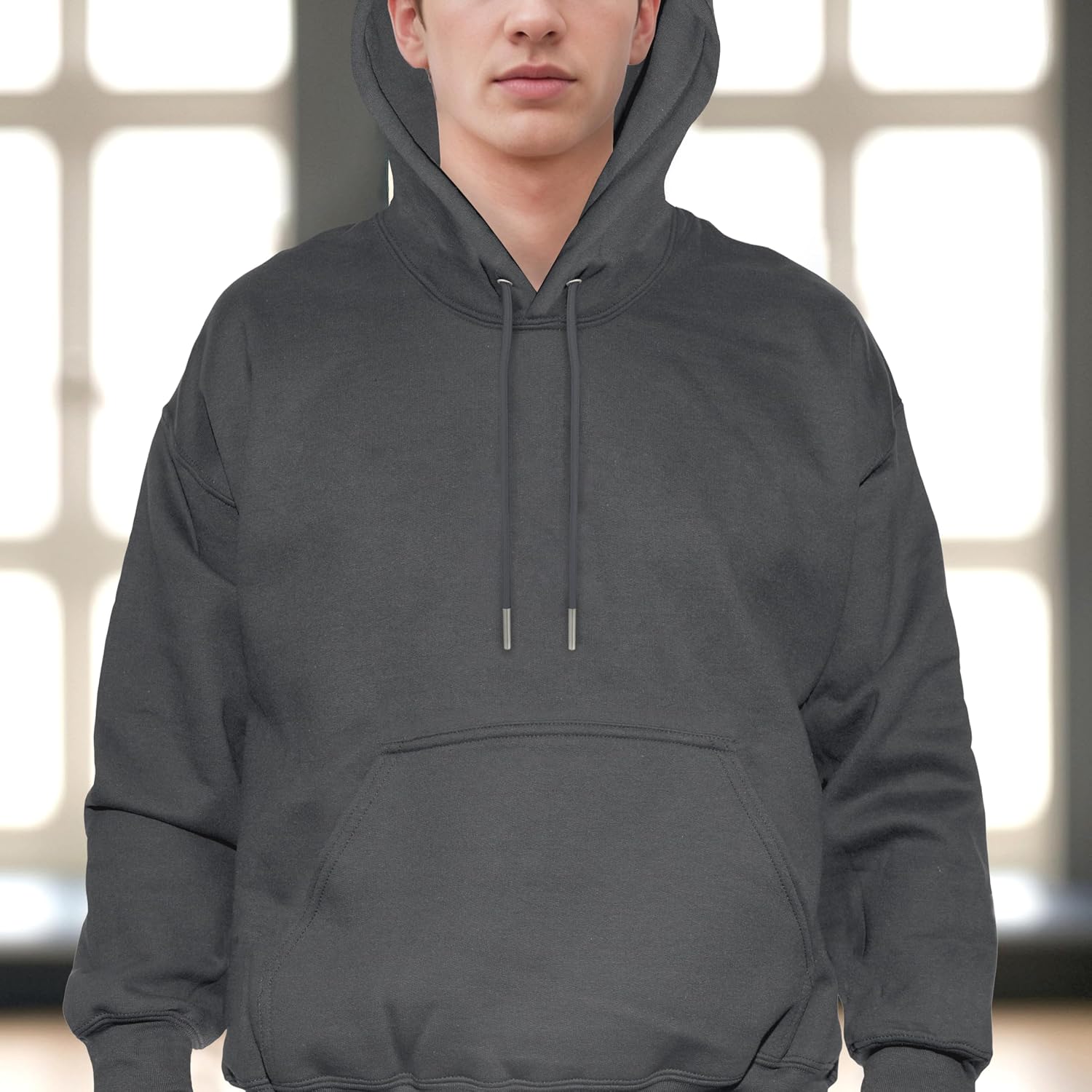 Elegant Comfort Cotton Hoodie, Ultra Soft Breathable Casual Midweight Hooded Pullover Sweatshirt for Men