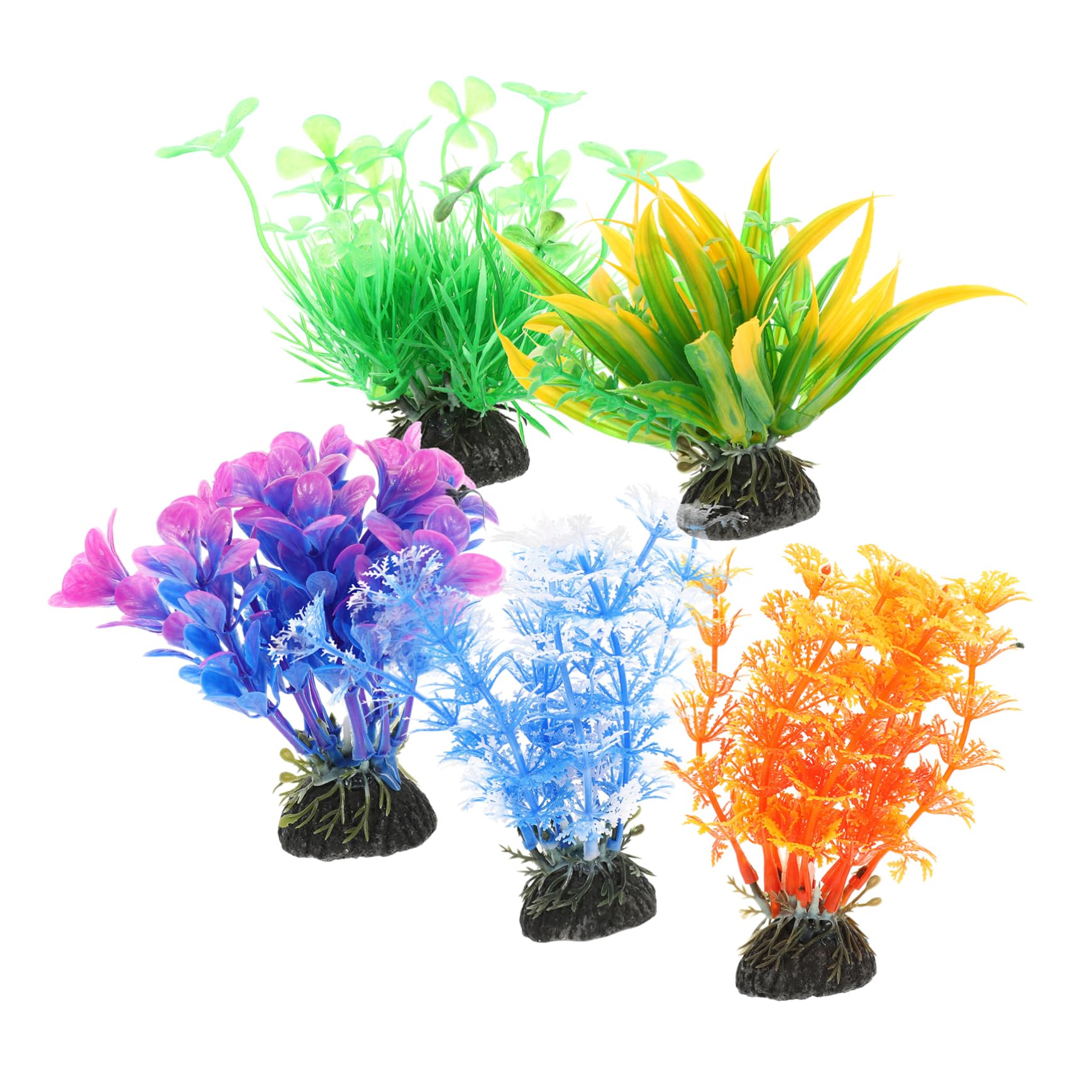 ULTECHNOVO 5 Ensembles Simulation d'herbe Aquatique Décorative pour Aquarium Décoration D'Intérieur Fausses Décorations De Jardin Étang Flottant Artificiel Artisanat 5 pièces * 5