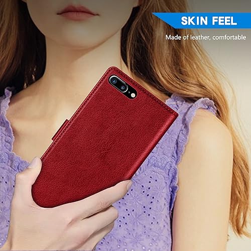 Miniatura 6 de ZZXX Funda tipo cartera para iPhone 7 PlusiPhone 8 Plus con bloqueo RFID, ranura para tarjetas, función atril, cierre magnético, funda protectora de