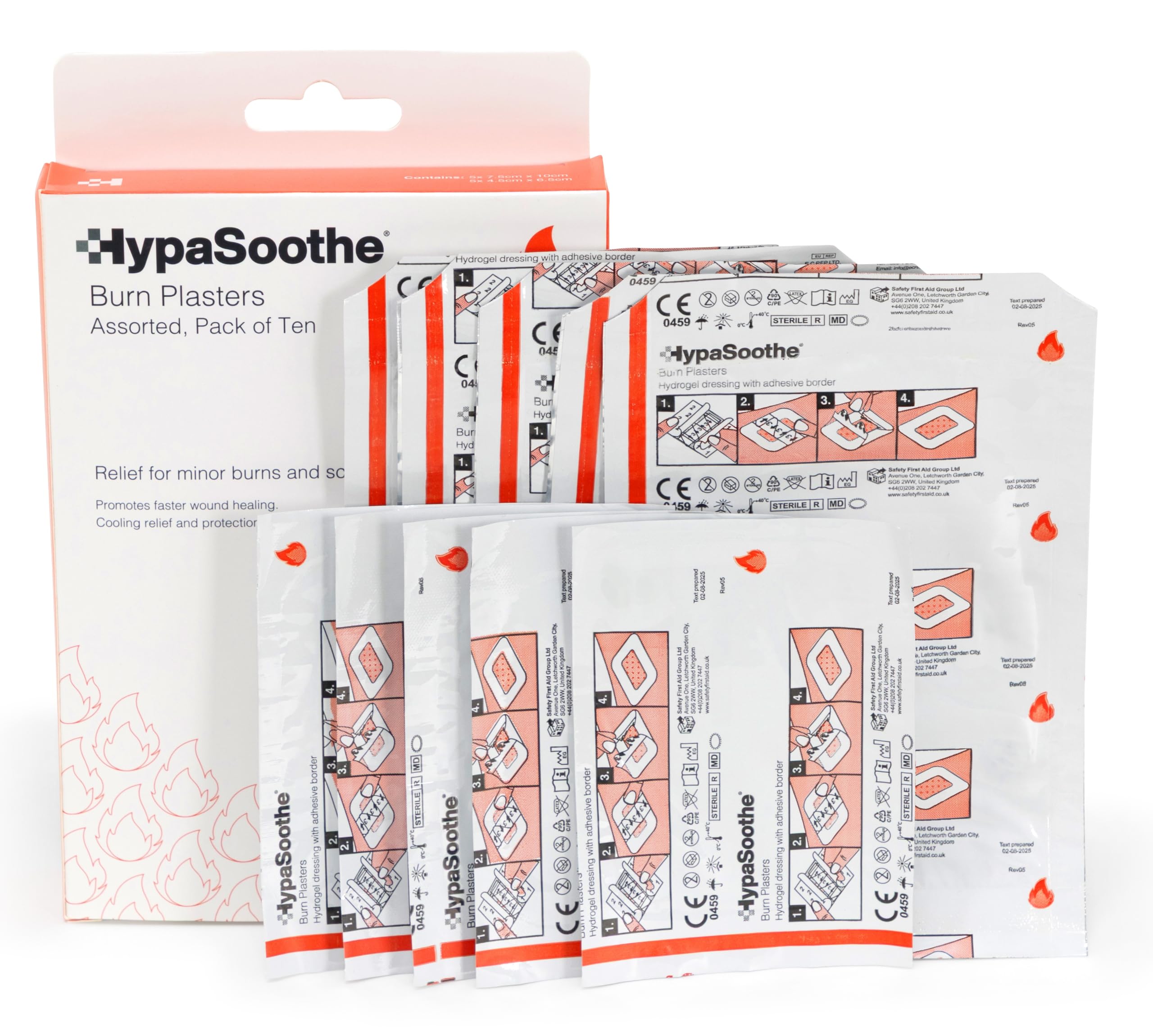 Safety First Aid HypaSoothe Assorted Pack of 10 Burn Plasters