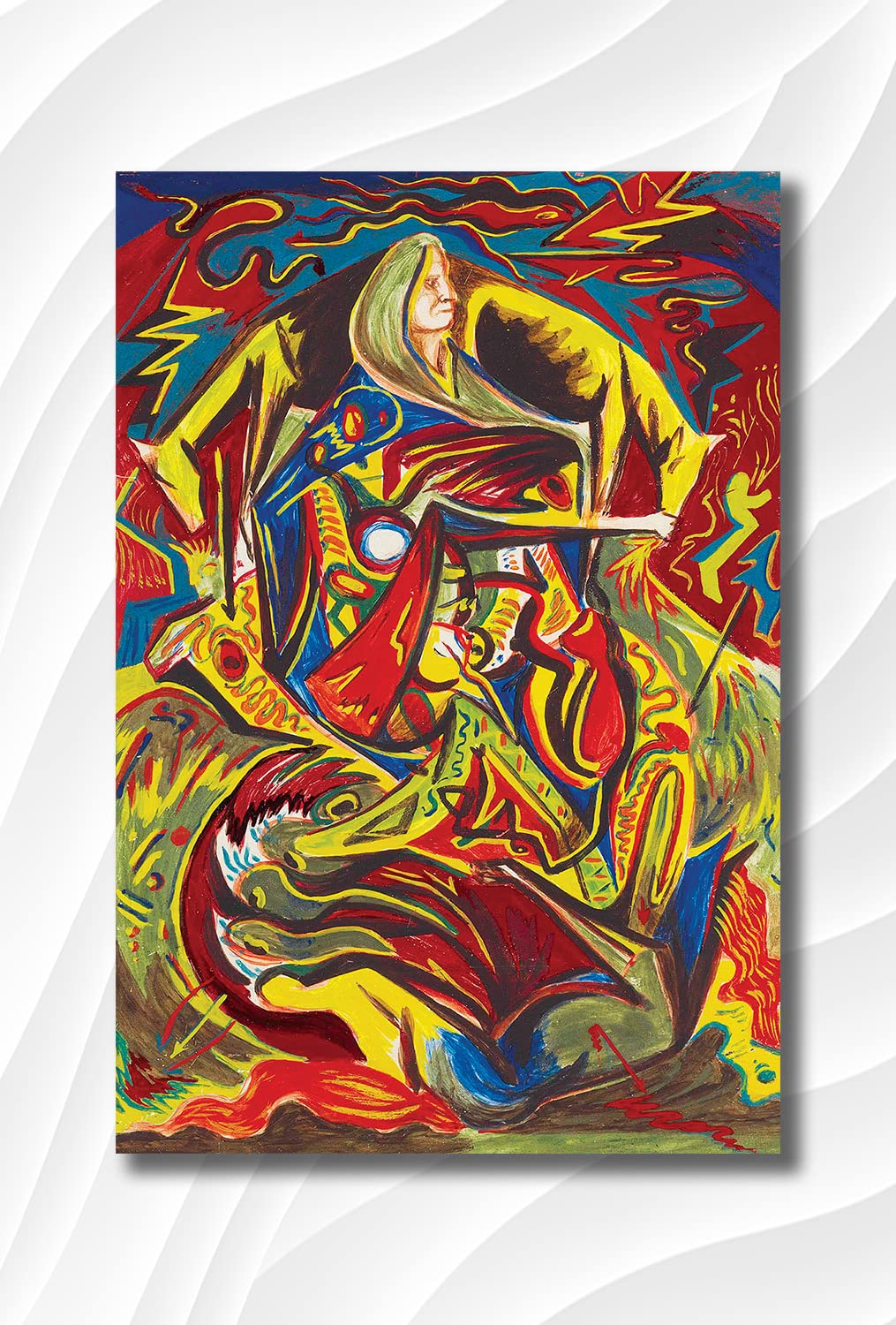 Namaste Home - Laminated Paper Poster - Jackson Pollock Composition with Woman - Traditional Art - Abstract Art - Laminated Paper Poster (Laminated Paper, Small Size12X18 Inches, MultiColor)