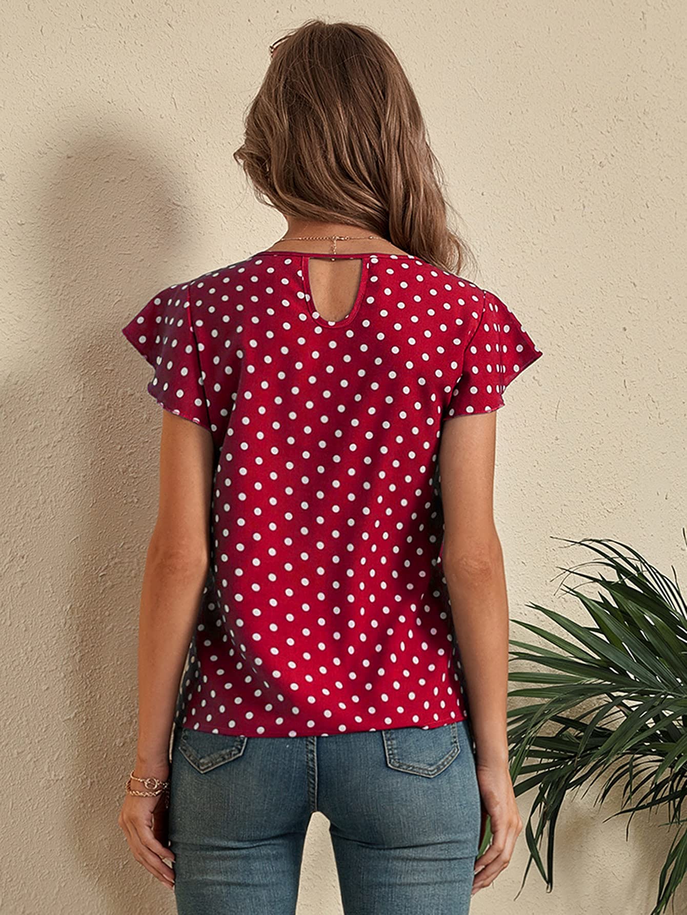 pink spotty blouse