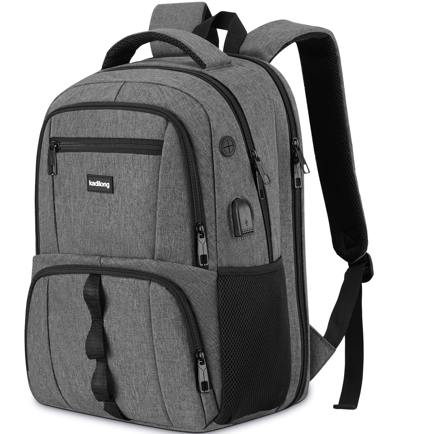 kadilong 17,3 Pouces Sac à Dos de Voyage pour Ordinateur Portable pour Homme pour Affaires,École,Étudiants,Lycée,Cartable Lycée pour Étudiant avec Port de Charge