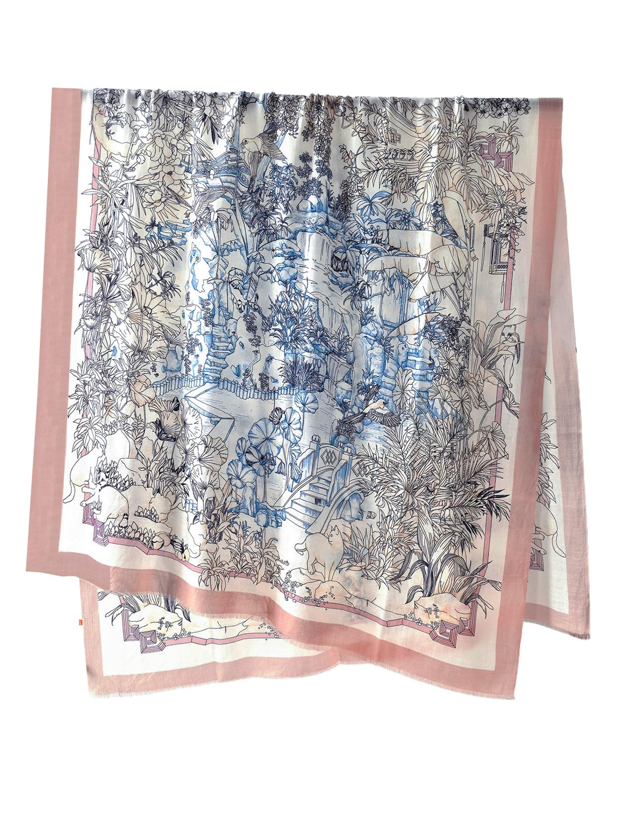 HangErFeng Wełniany Ogród Nadruk Szalik Duży Szal Lekki Wrap Kobiety 1675