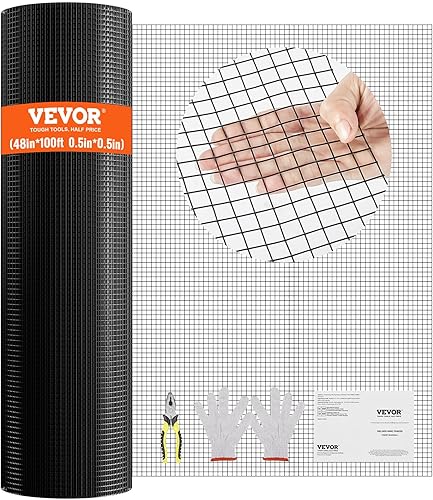 Miniatura 16 de VEVOR Tela Metálica, 36'' x 50' malla de alambre galvanizado de 1/2 pulgada en rollo, Rollo de malla para gallinero calibre 19, Malla de alambre