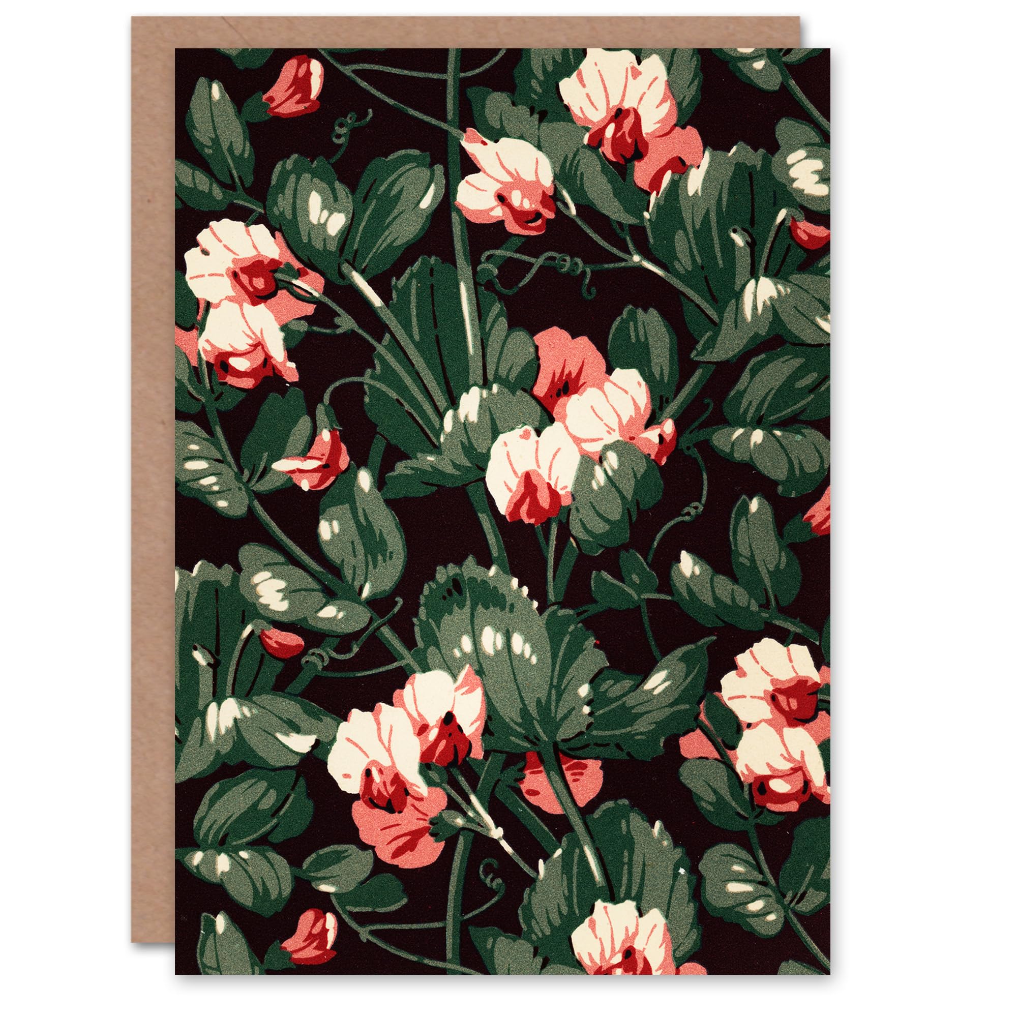 Artery8 Albert Racinet Art Card Pink Cyclamen Floral Pattern