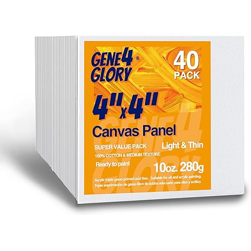 Canvases for Painting 4 x 4 inch-40 Pack, Artist Blank Canvas Boards for Painting- Oil & Acrylic Painting Canvas Panels