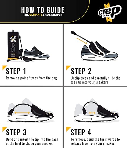 Miniatura 6 de Crep Protect Los árboles moldeadores de zapatos (2 pares) evitan arrugas y mantienen la forma de los tenis Se adapta a US 6-13 (negro)