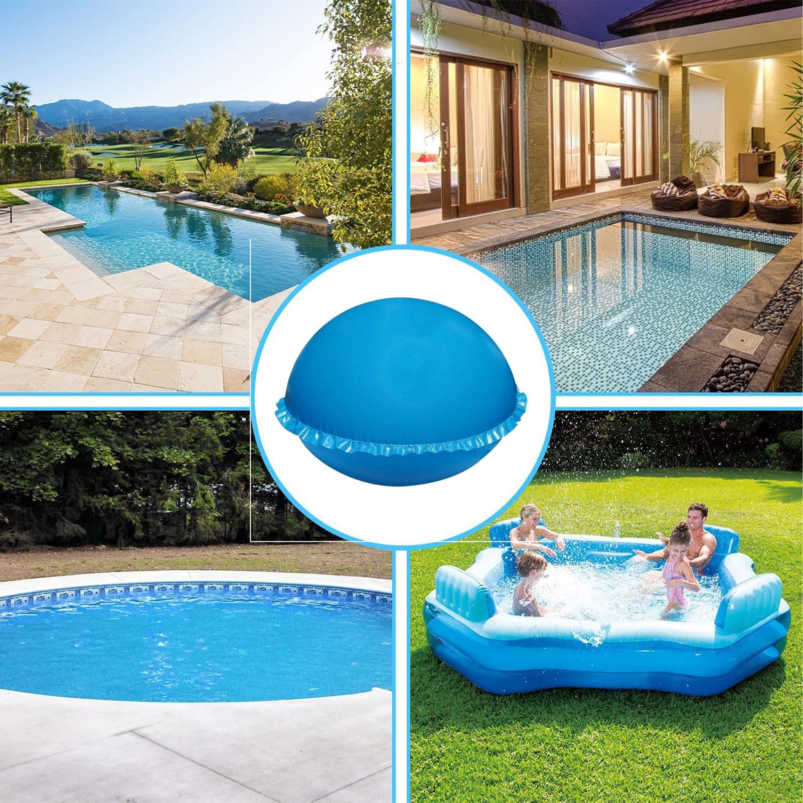 Cuscino Invernale Per Piscina 120x120 Cm - Cuscino D'Aria Antigelo In PVC Resistente Per Coperture - Proteggi La Tua Piscina Dal Freddo