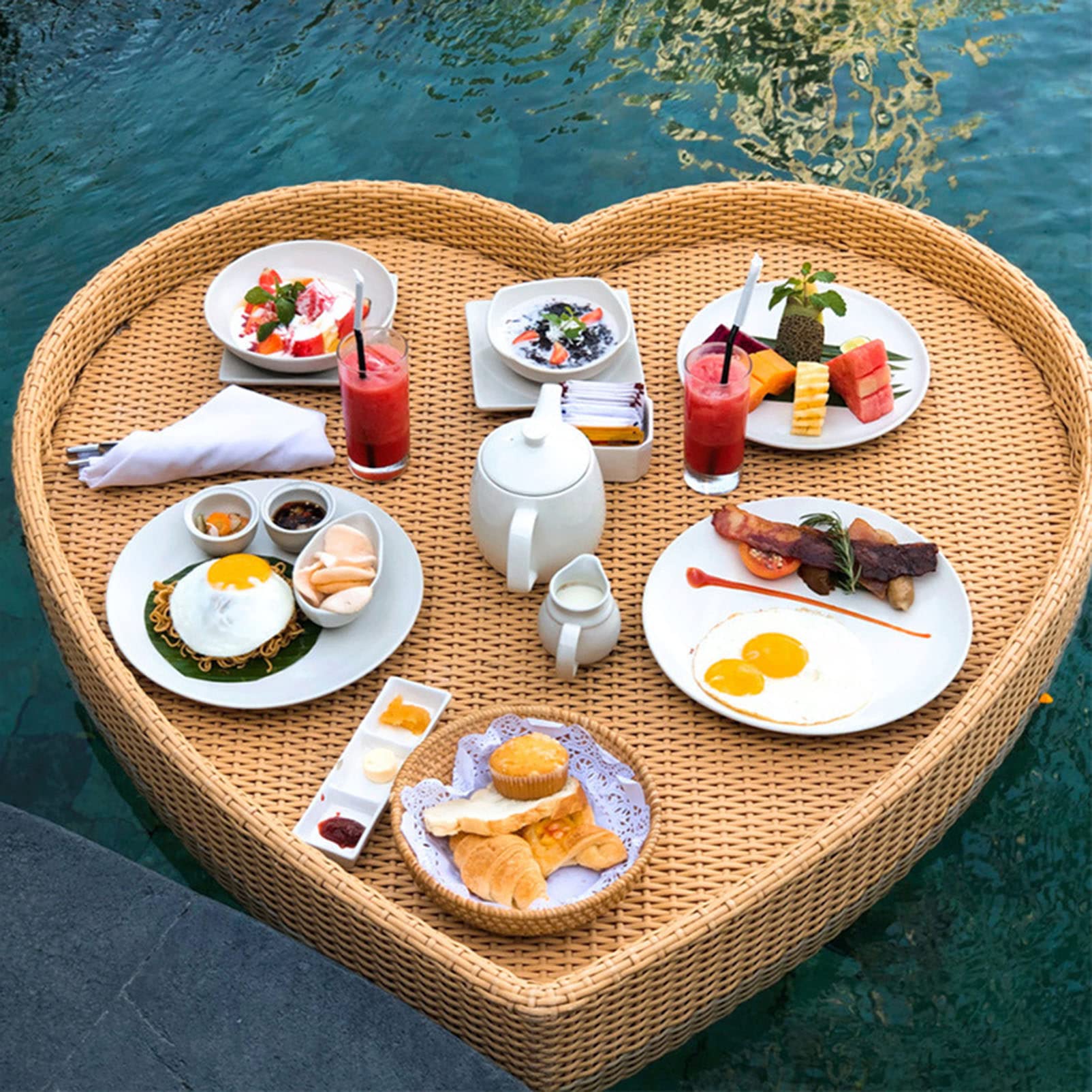 DDNGEJ Bandejas flotantes para Servir Barra de Mesa, flotadores de Piscina para Adultos para Bancos de Arena, spas, baños y Fiestas | Bandeja Flotante para Servir bebi