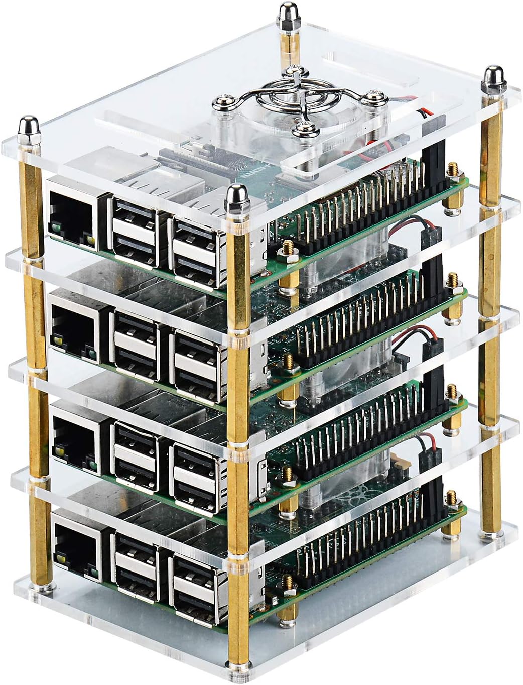Gеt Sресіаl Prісе GeeekPi Raspberry Pi Cluster Case for Raspberry Pi 4 Model B, Raspberry Pi Case with Cooling Fan and Raspberry Pi Heatsink for Raspberry Pi 3 Model B+, Raspberry Pi 3/2 Model B