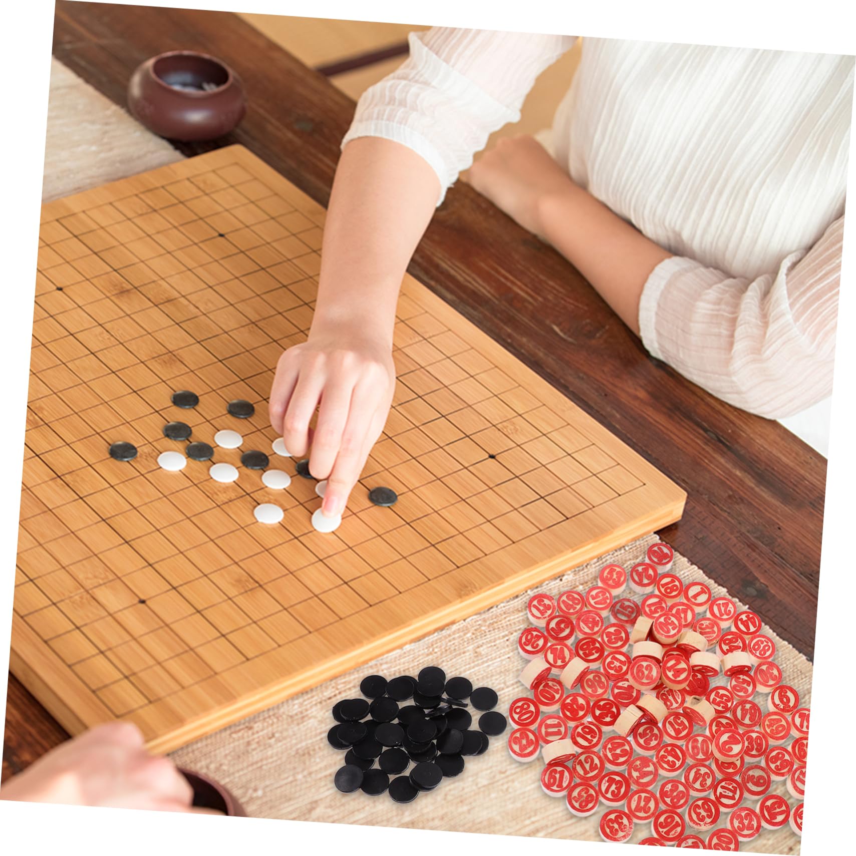 ERINGOGO 1Set Wooden Bingo Game with Bingo Number Cards and Calling Cards Party Board Game for Family Fun and Hand Eye Coordination