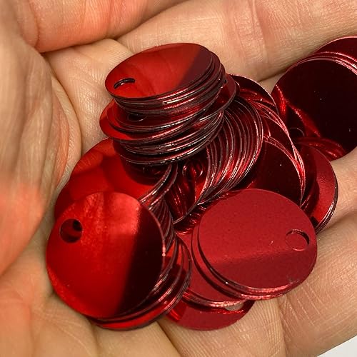 Miniatura 3 de Paillettes de lentejuelas redondas planas de 0.787 in, 285 piezas de 0.78 pulgadas, agujero de 0.79 pulgadas, mezcla de colores, lentejuelas