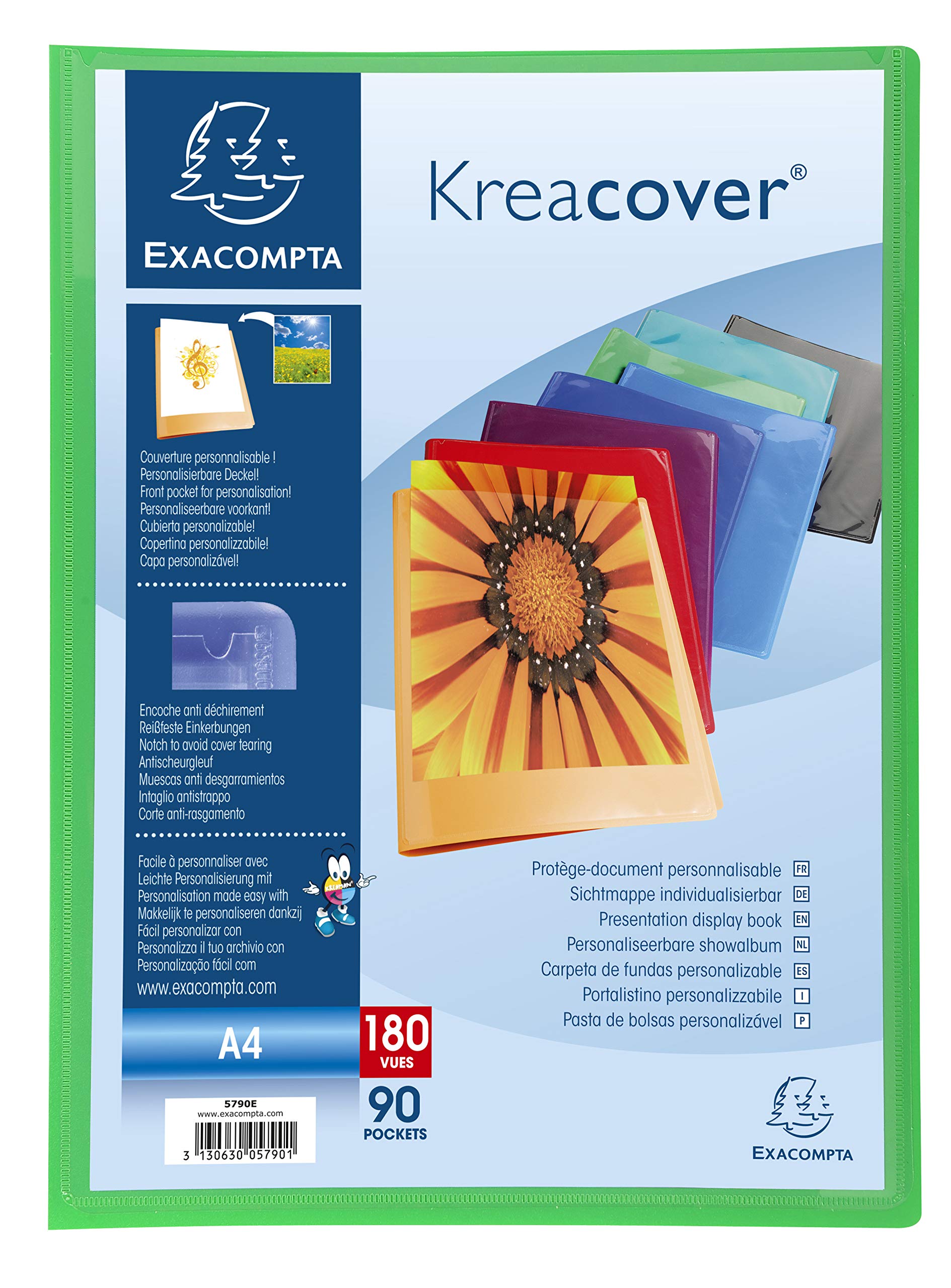 Exacompta – 25 Divisori Rigidi A4 Maxi Con 6 Linguette Neutre, Stampabili E Riutilizzabili