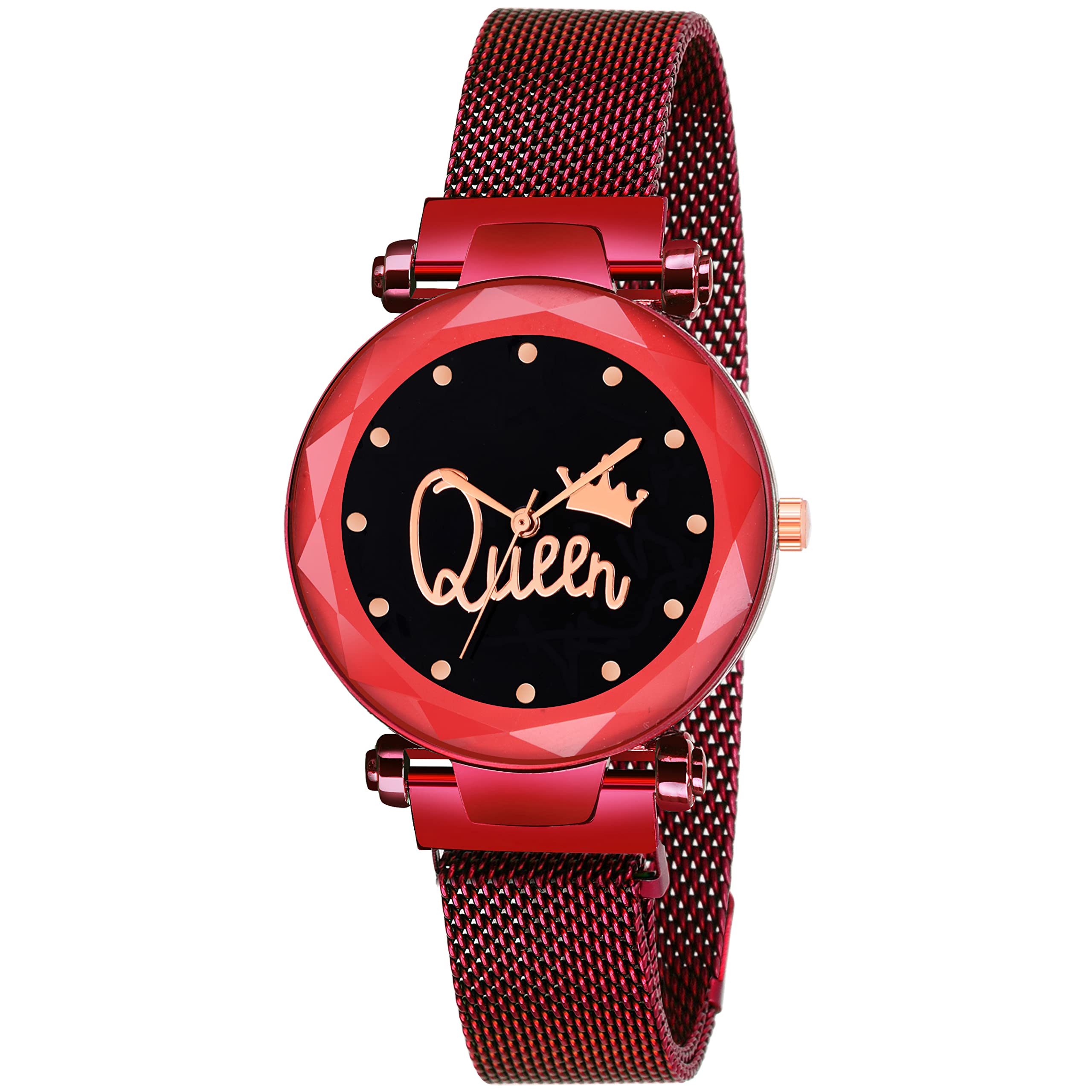 KIARVI GALLERY Clausal Analogue Queen Dial Magnetic Strap Analog Girls & Womens Watch (Red) (B09TPXMTX1) Amazon Price History, Amazon Price Tracker