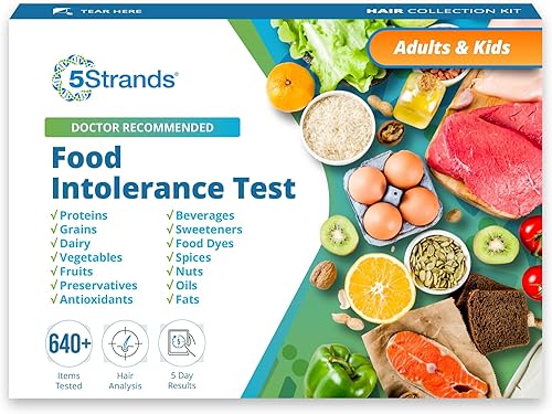 5Strands Prueba de intolerancia alimentaria, más de 640 artículos probados, kit de prueba de sensibilidad alimentaria en casa para adultos y niños,