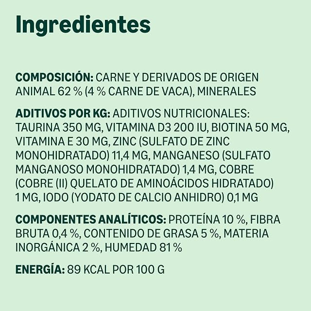 Foto 6 de 8 de Lifelong by Amazon Comida Húmeda para Gatos, Paté con Carne de Res, 100g, Paquete de 16