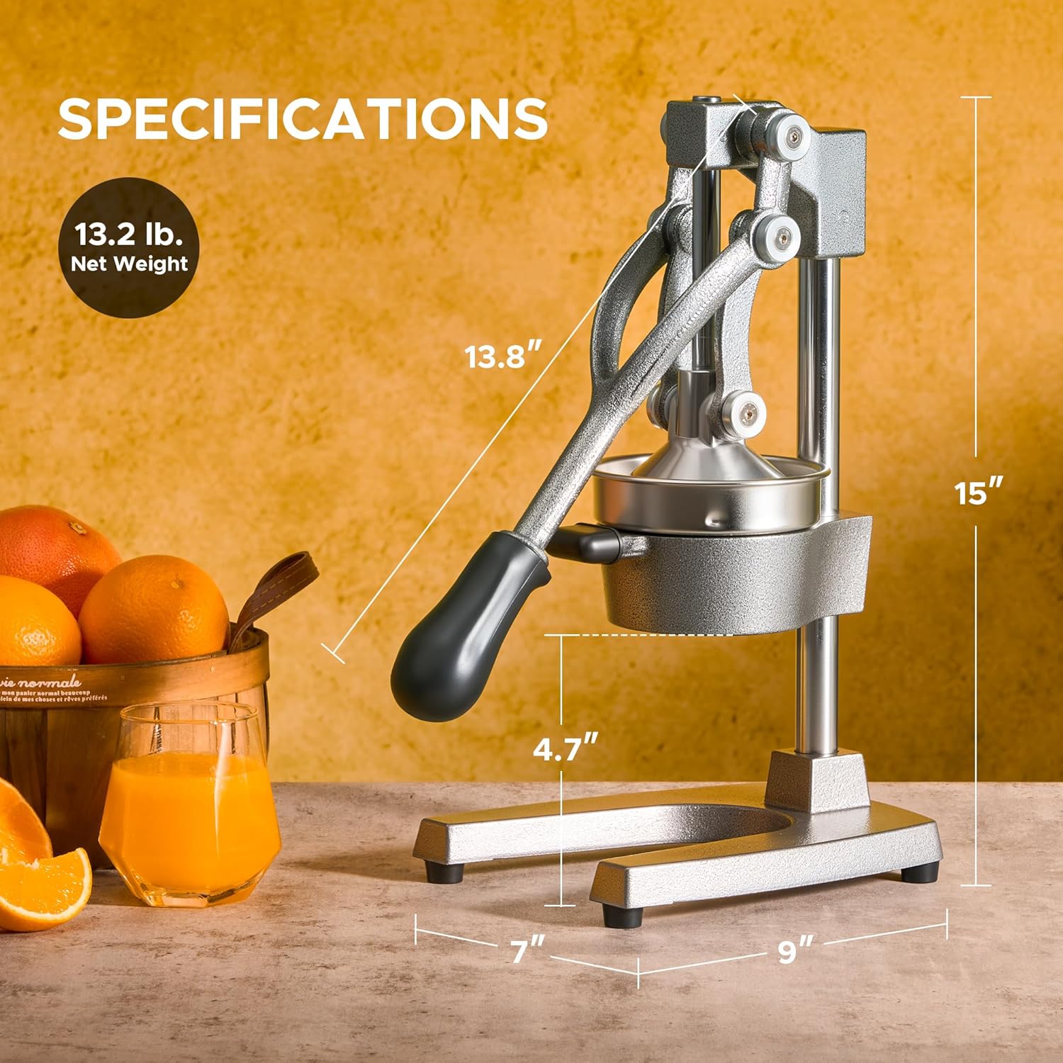 Manual Citrus Juicer, mercial Grade Cast Iron Oran Juicer,
