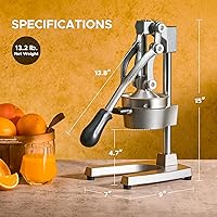 Vista 2 de Exprimidor manual CO-Z Commercial Greade, manual, exprimidor de jugo, naranja, cítricos, limón, granada, Gris