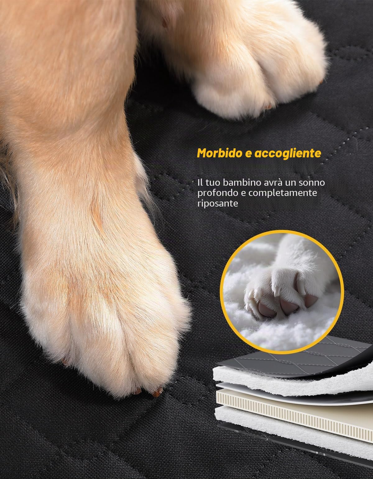 JOYTUTUS Coperta per cani sedile posteriore auto, fondo rigido, impermeabile e antiscivolo, per sedile posteriore, con protezione laterale e finestrella per auto, SUV