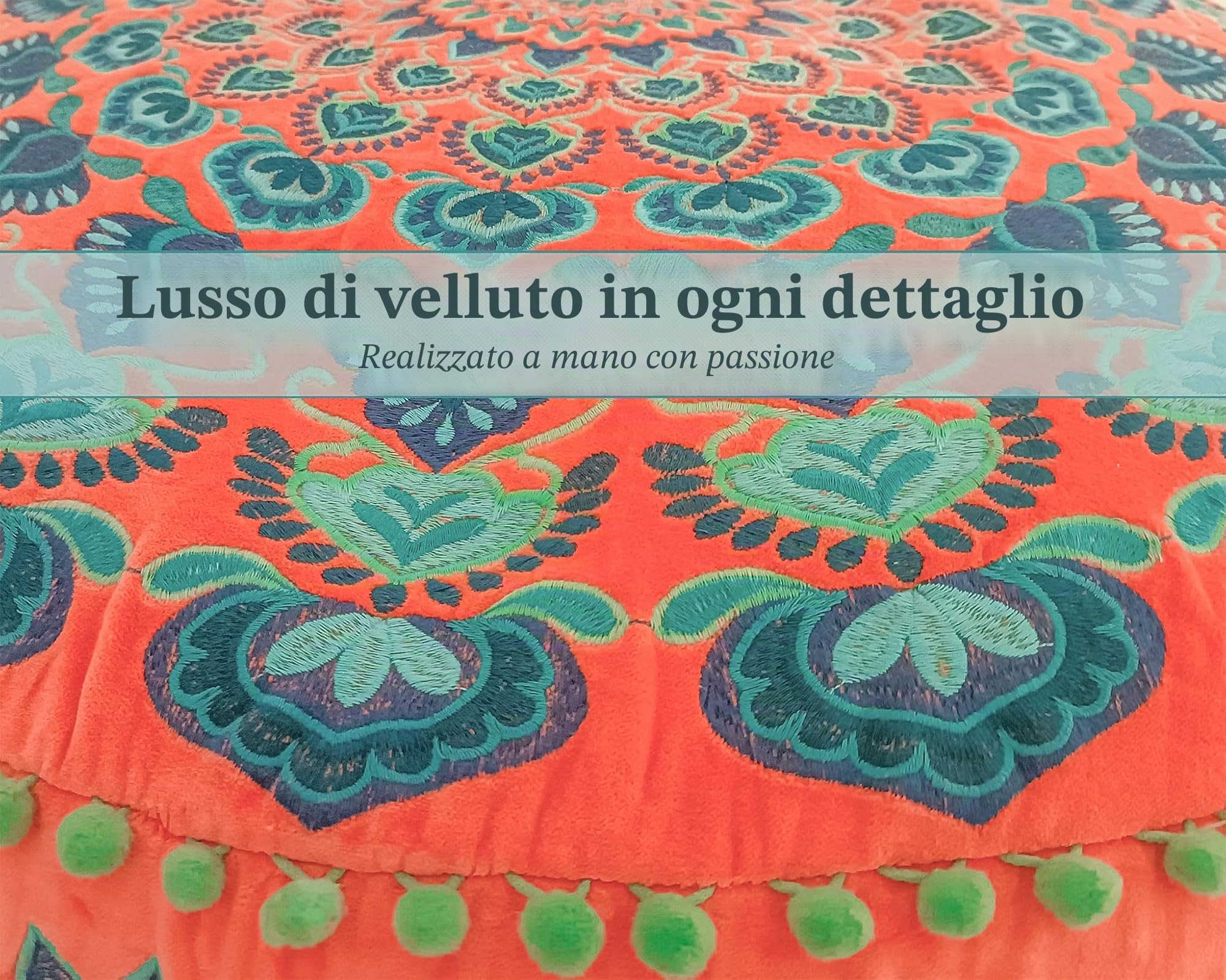 Mandala Life ART Fodera per cuscino da pavimento rotondo bohémien - 60x20 cm - 100% cotone - Custodia pouf per pouf per soggiorno, camera da letto, patio e altro