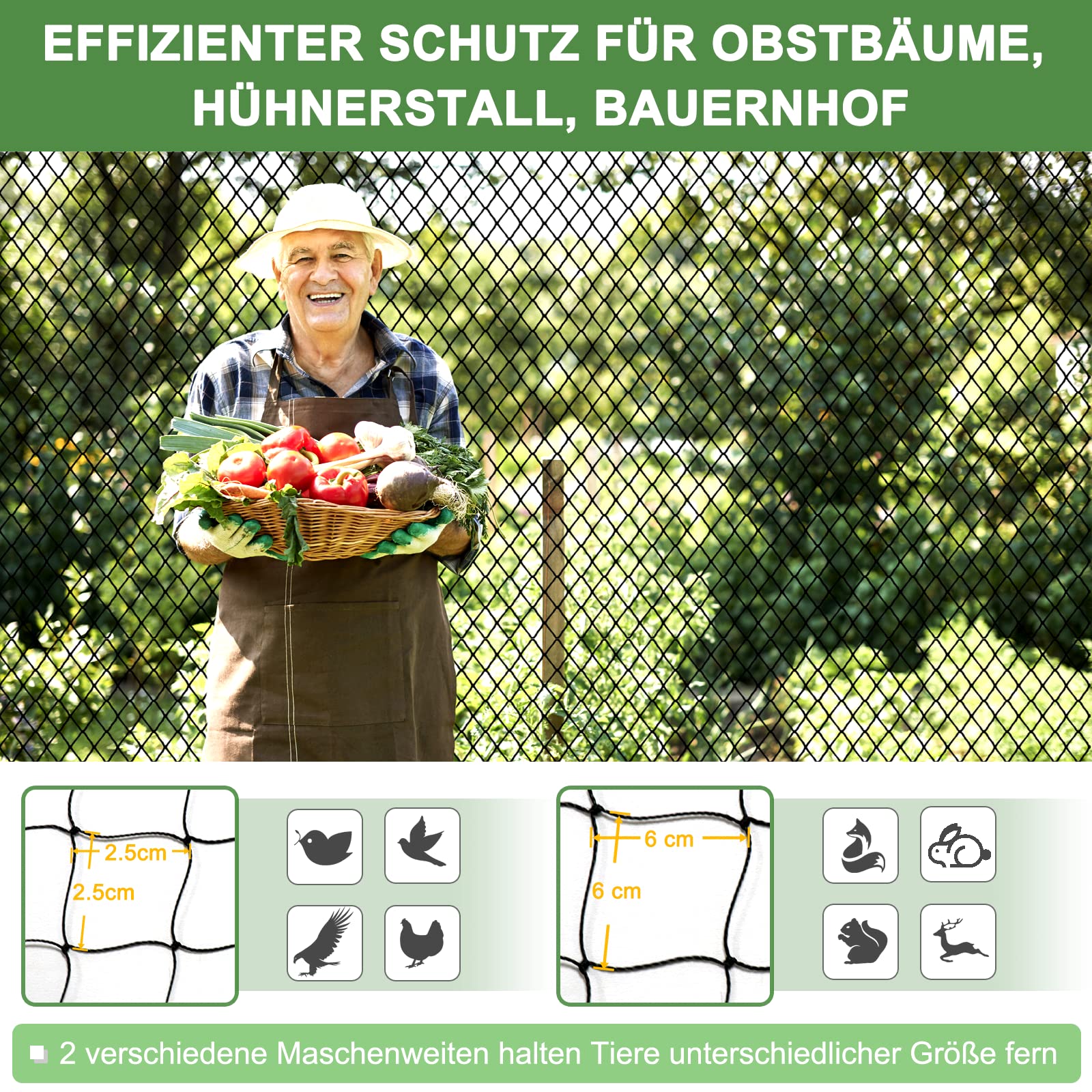 Vogelbeschermingsnet, tuinnet, duivennet, vogelbeschermingsnet