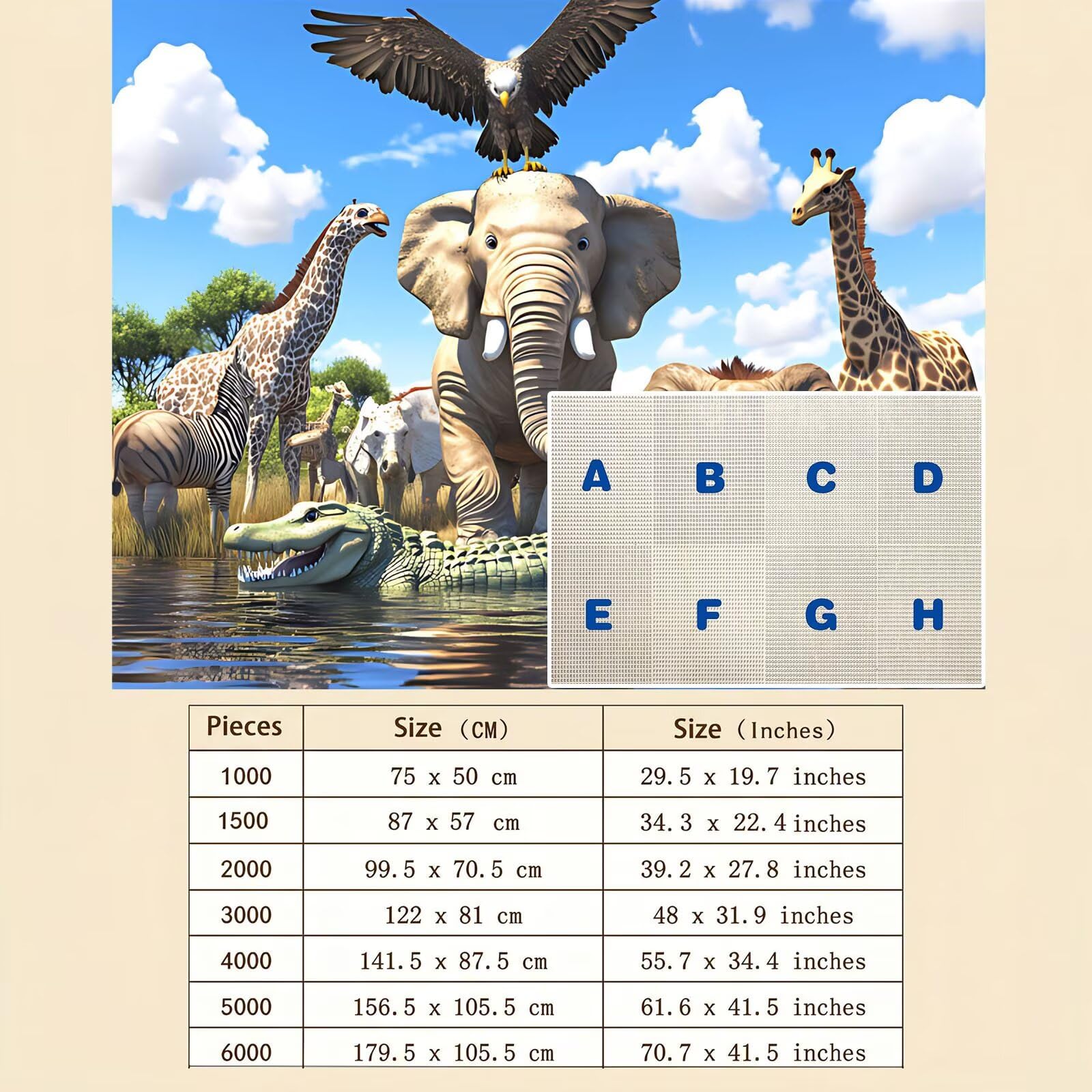 Puzzle 5000 Teile, Holzpuzzle Erwachsene 156 x 105 cm, Kniffliges Denksport Spiel, Großer Puzzlespaß für anspruchsvolle Liebhaber, Familienspiel, Puzzles für Dekor und Geschenk Karikatur Tier f0-535