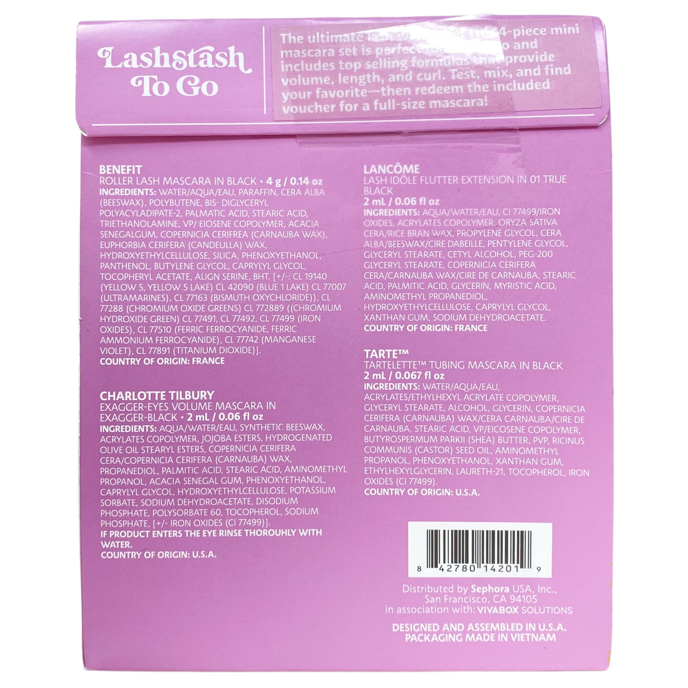 Sephora Favorites LashStash To Go Limited Edition 4-Piece Mini Mascara Set