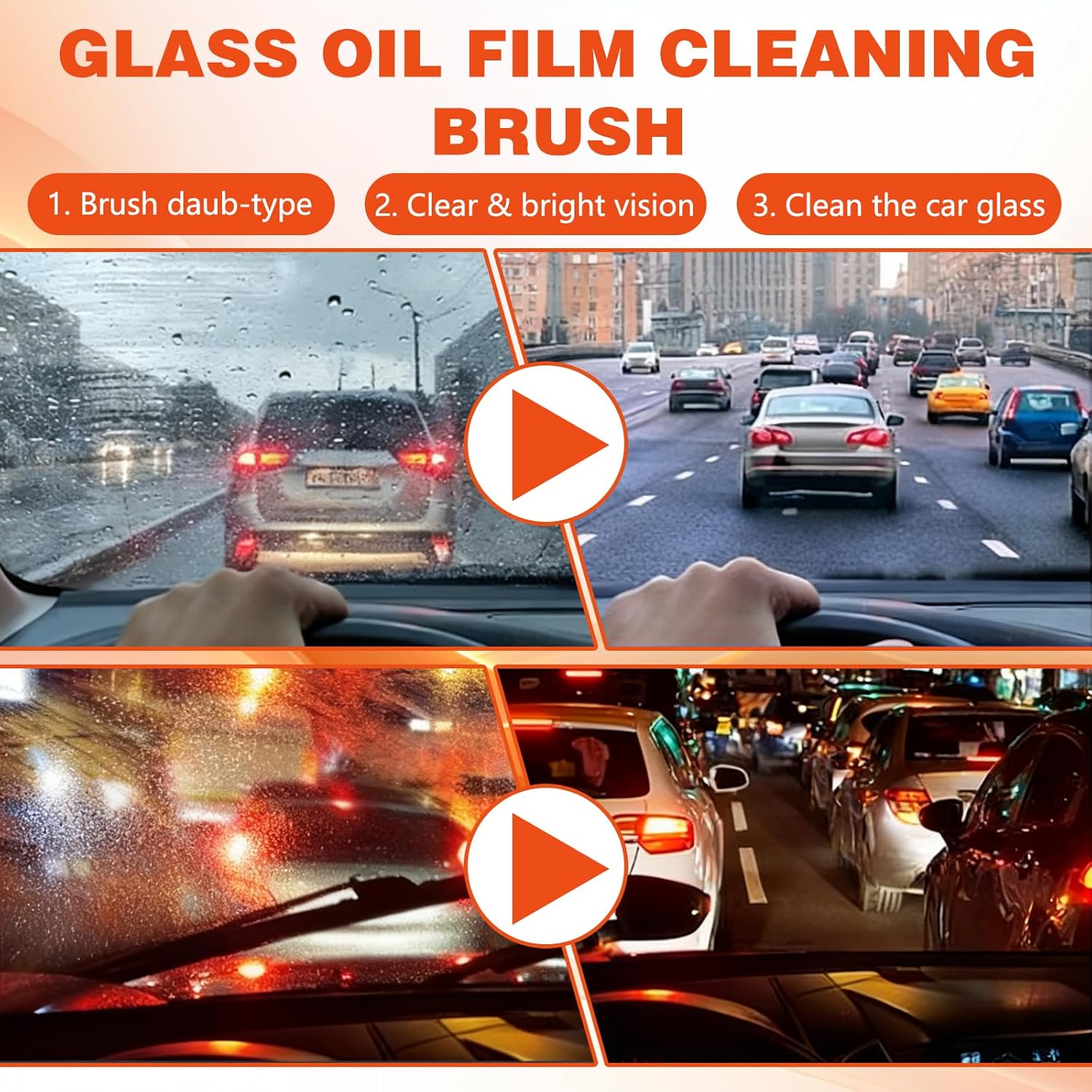 Glass Oil Film Remover for Car, Oil Film Remover for Car Windshields and Windows,Removes oil film & Smudges, Improve Windshield Clarity for Safe Driving(2pcs) - Image 3
