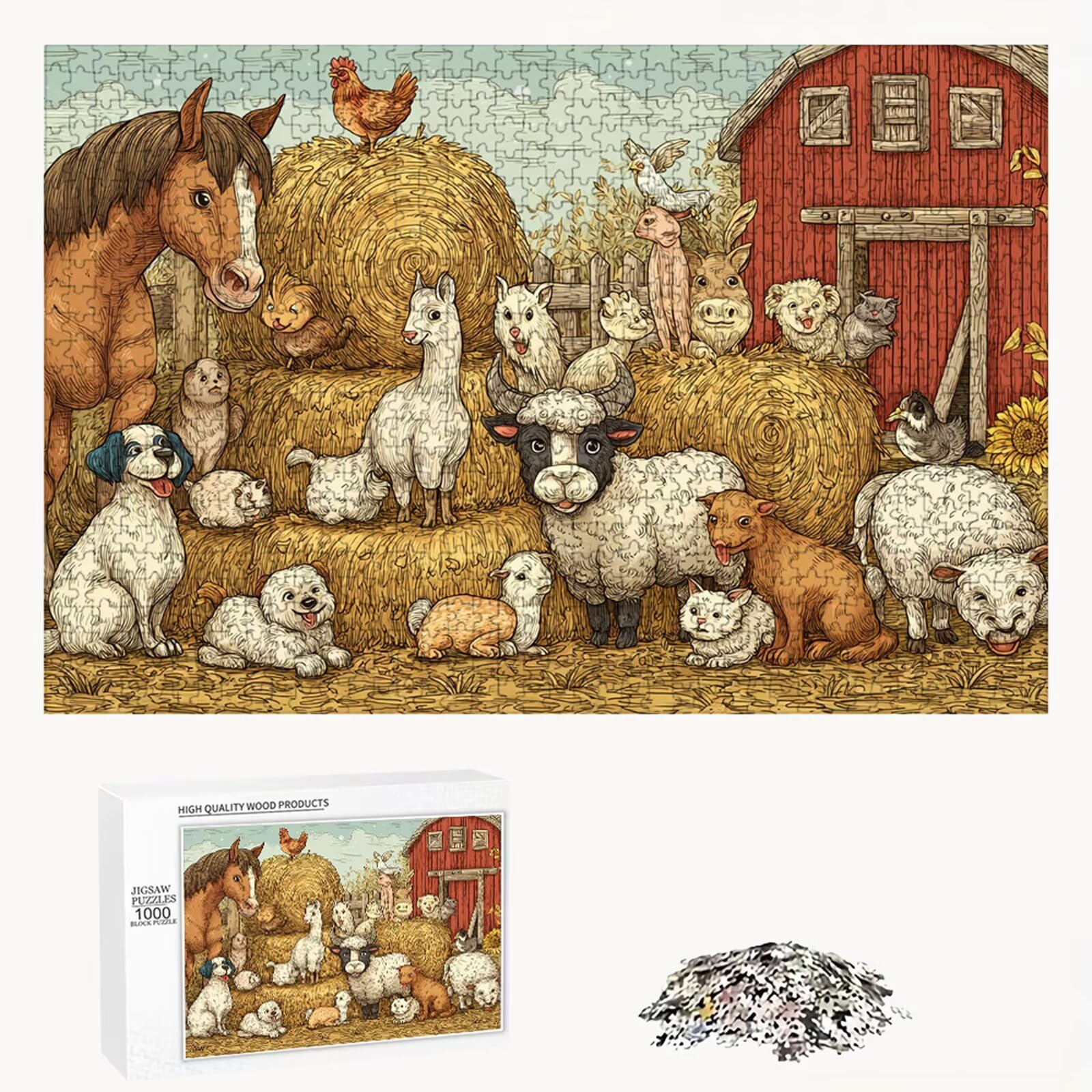4000 Pezzi Puzzle Adulti - Azienda agricola & Animale - Fabbricazione in Legno Robusto (Forma Classica) - Decorazione Murale con Poster - Prodotto Riservato ad Adulti e 14 Anni in Su (147x105cm) P3#30