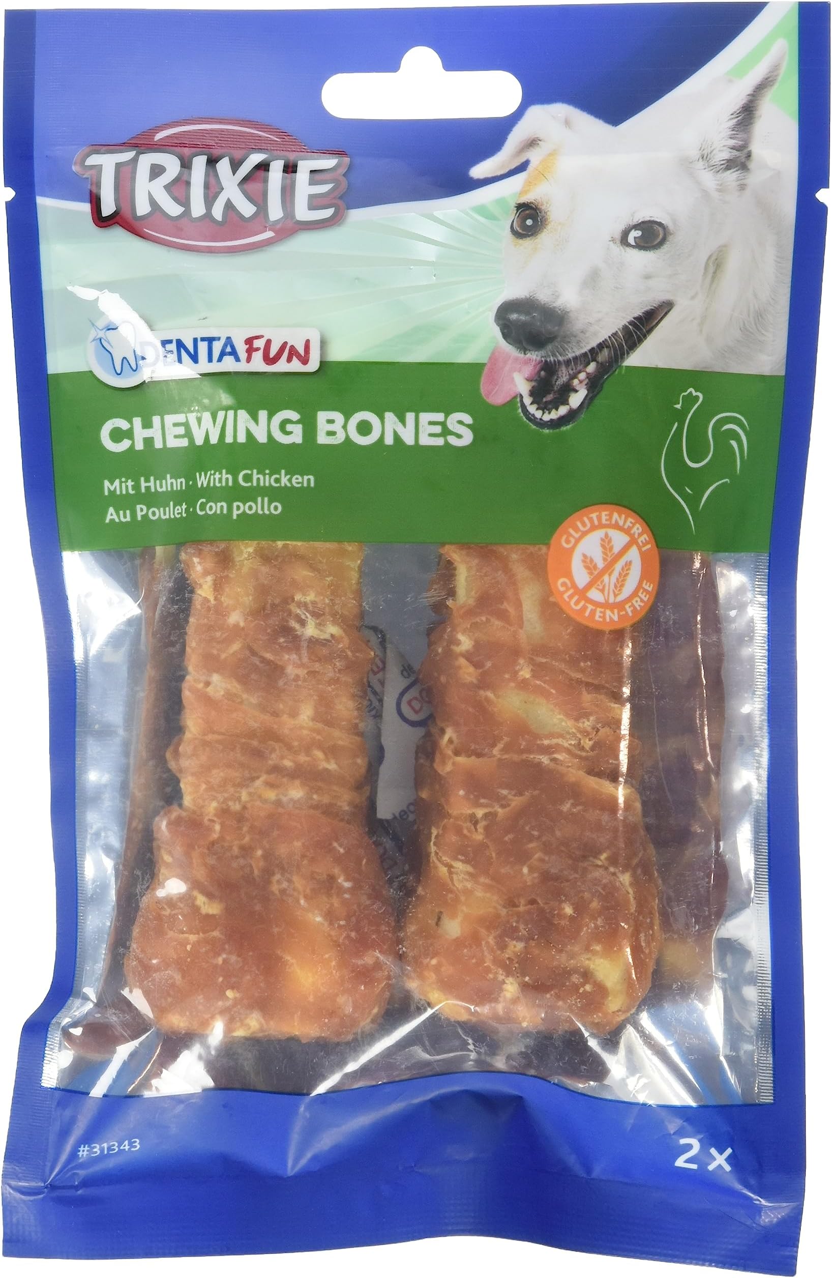 Denta Fun Chicken Chewing Bones Dog Chews - 2X60G