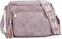 KITEVIUN Trendy Butterfly Leather Crossbody Bag for Women - Vegan PU Purse with Adjustable Strap & Spacious Pockets
