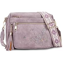 Crossbody Bags for Women Trendy Leather Crossbody Purse Shoulder Handbags Butterfly Design