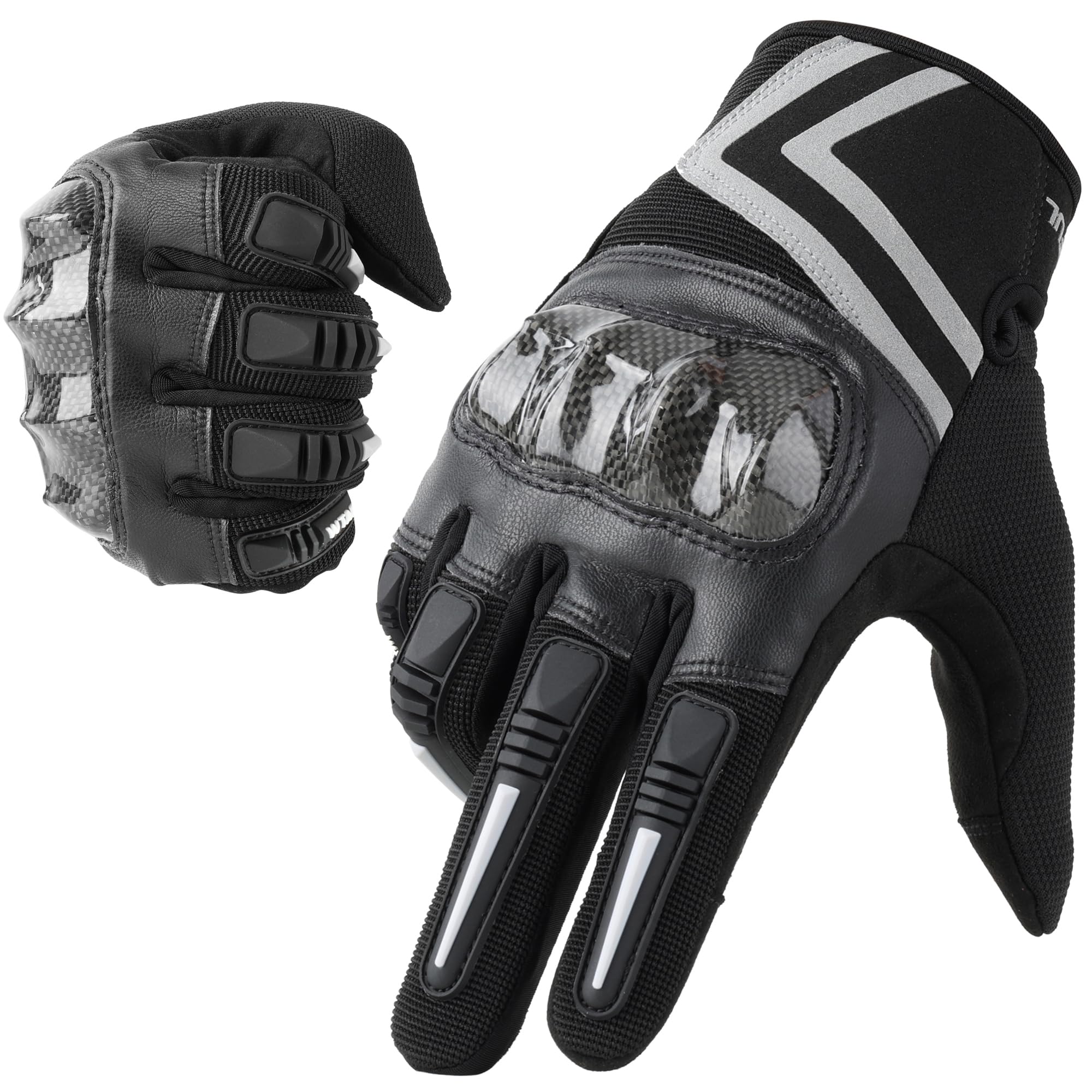 WTACTFUL Lightweight Motorcycle Gloves for Men Women Touchscreen Summer | Carbon Knuckle Protection, Breathable & Anti-Slip for Motorbike Dirt Bike Cycling Motocross MTB ATV Cruising Casual