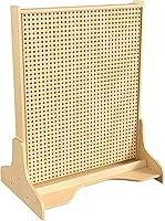 Vista 4 de Classroom Essentials Base de pared independiente de doble cara de madera con acabado natural de grado comercial con paneles de clavijas