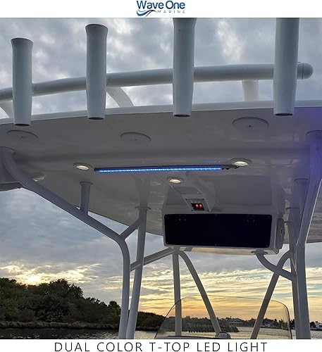 Miniatura 6 de Luz LED con tapa en T de doble color con interruptor  Luz de timón de cabina de cortesía para barco  Carcasa de barra impermeable  Hardware