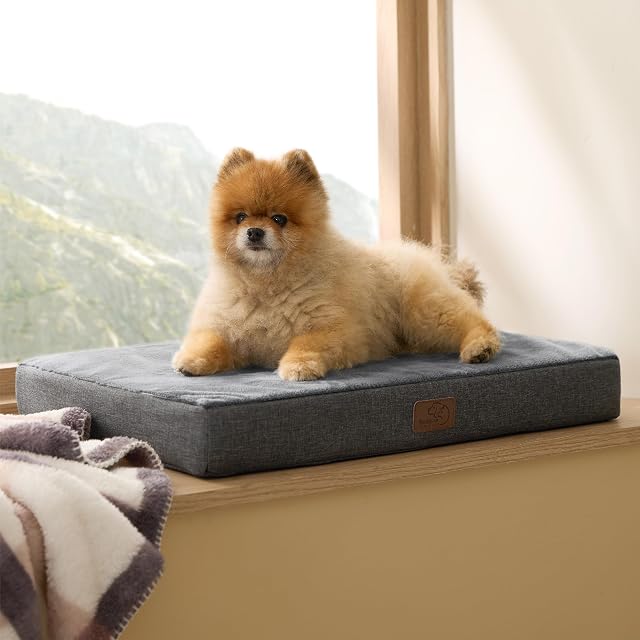 Foto 2 de 8 de Bedsure Cama Ortopédica para Perros Pequeño Lavable, 61x41cm Gris