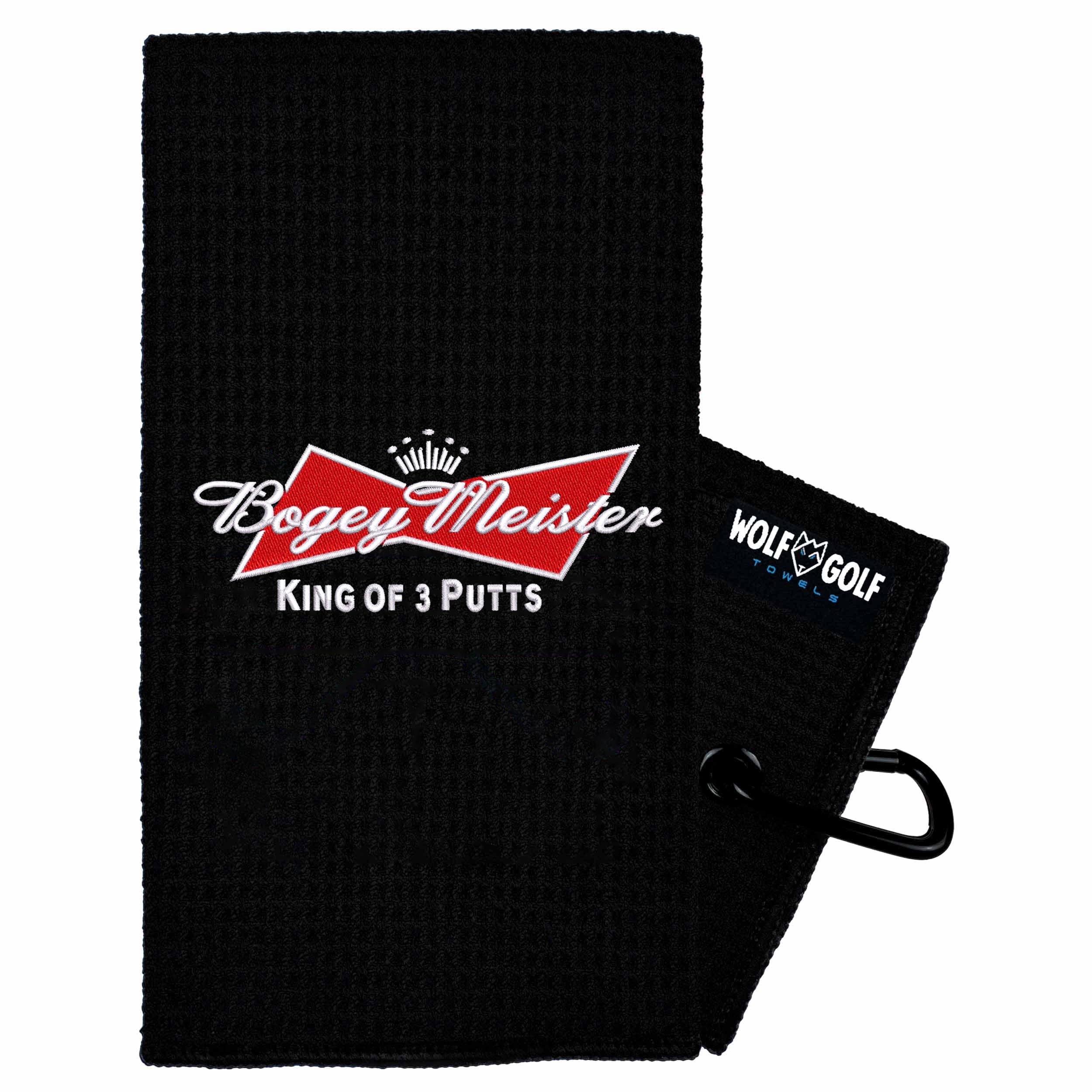 Wolf Golf Towels Bogey Meister Golf Towel | Embroidered in USA | Golf Accessories for Men or Women