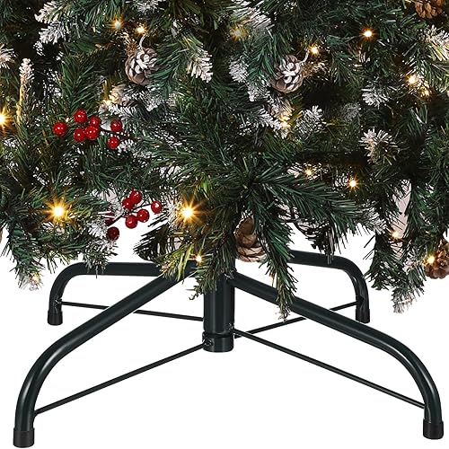 Miniatura 10 de DOITOOL Soporte para árbol de Navidad base de árbol de Navidad de hierro de 5 pulgadas de altura soporte plegable universal para árbol de Navidad