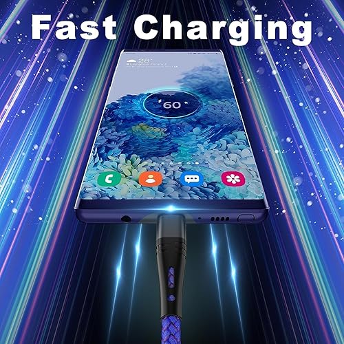 Miniatura 6 de Cable USB C a USB A, paquete de 3 cables de carga rápida tipo C 3A de 6 pies para iPhone 1615 Pro Max, Samsung Galaxy S22 S21 S20 S10 S9 S10E, Note