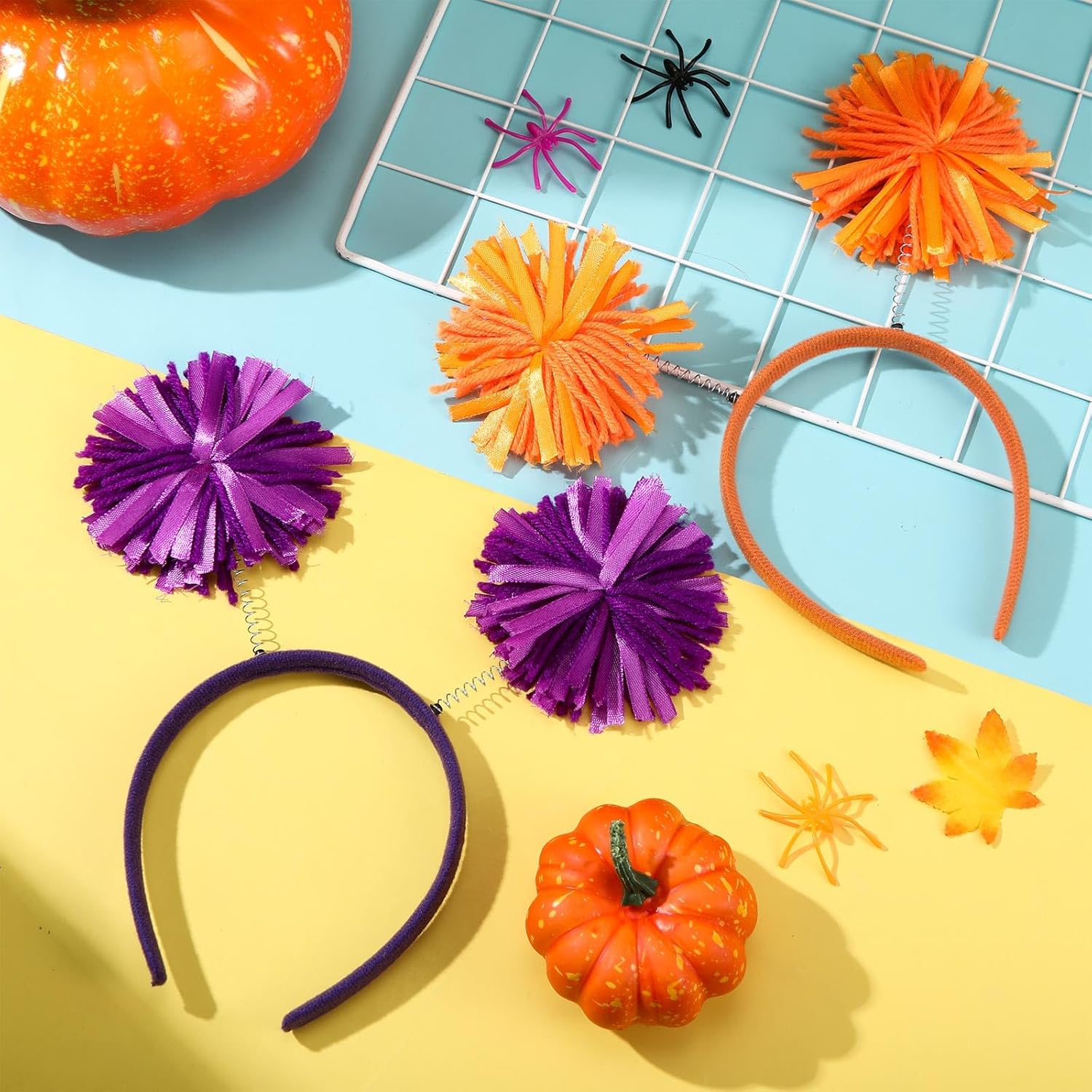 Xinnun 2 Pcs Pom Halloween Christmas Headband Fluffy Head Bopper Pom Party Antenna Headwear Decoration for Cosplay Costume - Image 7