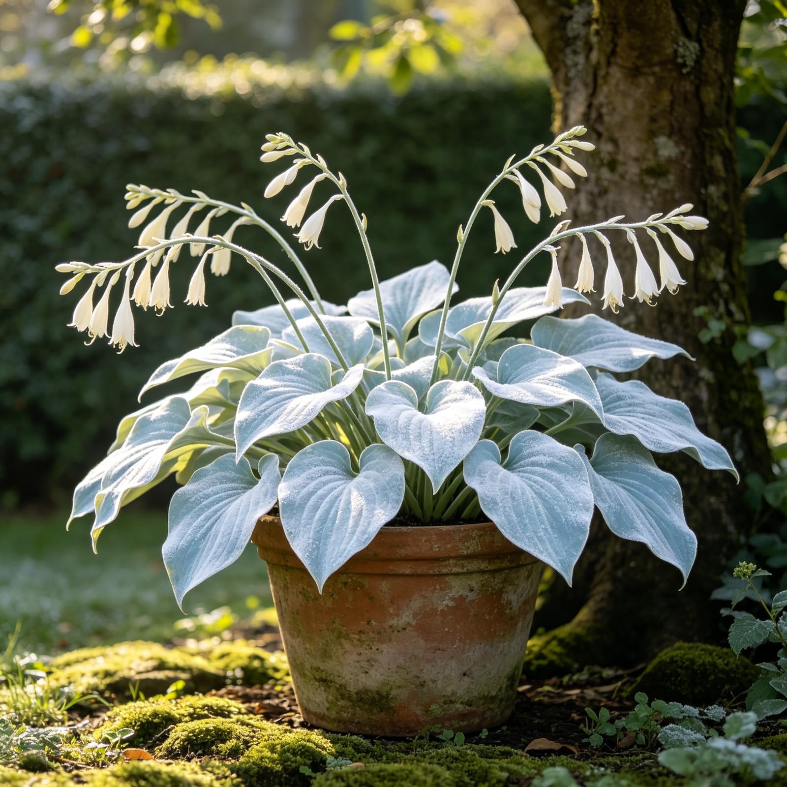 Hosta Plants, Shade Loving Perennial Garden Plants, Ornamental Foliage Plants for Borders and Containers-15 Hosta Roots-Frostfall Hosta