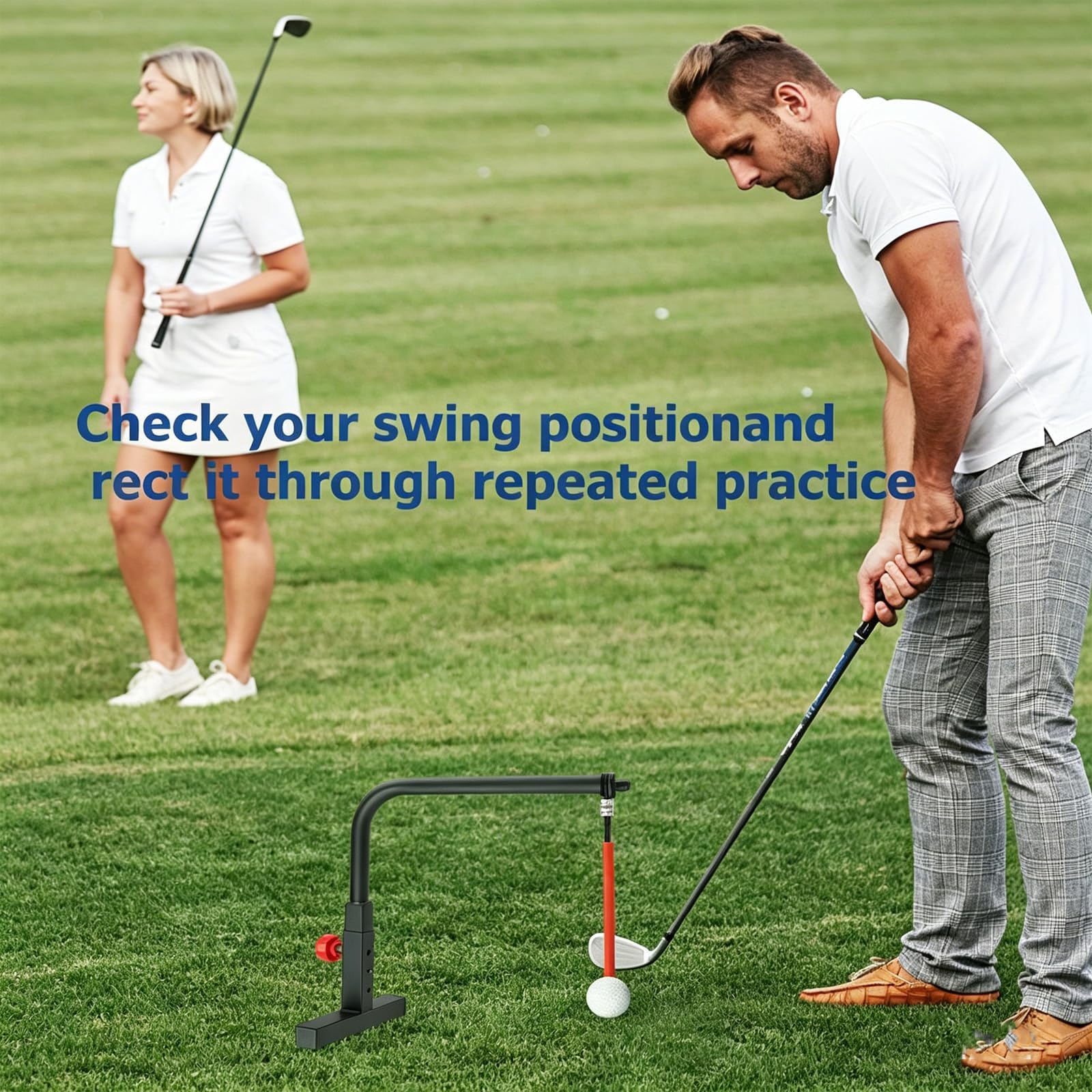Golfschwungtrainer Mit 360°-ballrückführung, Höhenverstellbar