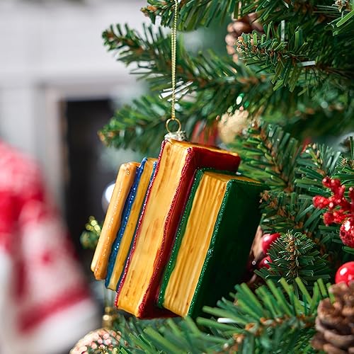 Miniatura 4 de Joiedomi Mini adorno de cristal soplado para libro de Navidad, pequeños y divertidos mini adornos para decoración de árbol de Navidad, decoraciones