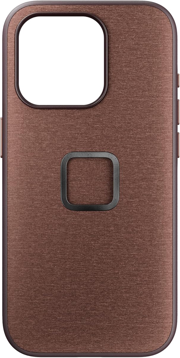 Peak Design Mobile Everyday Phone Case for iPhone 15 Pro, Redwood, Slim Profile, Drop Protection, Weatherproof Fabric Shell, SlimLink Connects to Mobile Mounts & Gear
