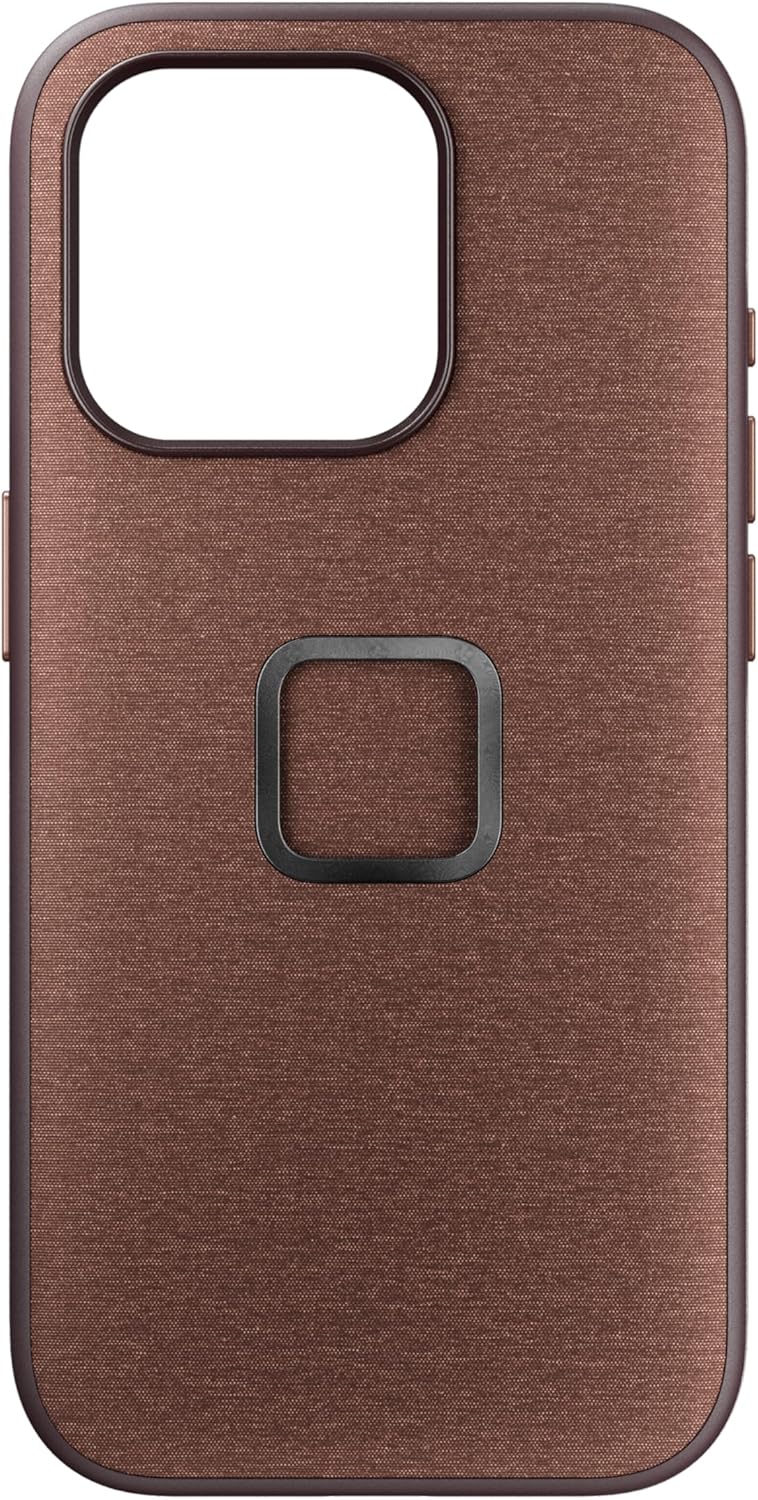 Peak Design Mobile Everyday Phone Case for iPhone 15 Pro, Redwood, Slim Profile, Drop Protection, Weatherproof Fabric Shell, SlimLink Connects to Mobile Mounts & Gear